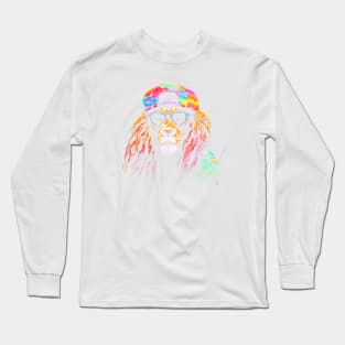 A Colorfully Dressed Lion Long Sleeve T-Shirt